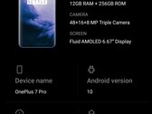 OnePlus 7 Pro running OxygenOS based on Android 10 - About Screen.