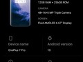 OnePlus 7 Pro running OxygenOS based on Android 10 - About Screen.