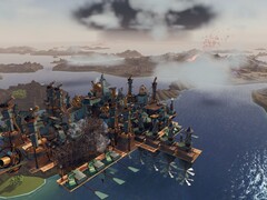 An image showing a flying city in Airborne Empire, now 50% off on Steam.