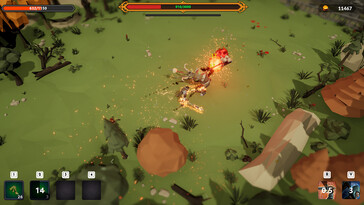 An image showing a battle in Weird RPG. (Image source: Steam)