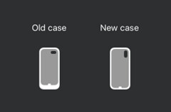 The new iPhone 'battery case', in comparison to a previous model. (Source: 9to5Mac)