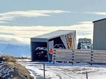 Images of the Cybertruck were snapped at the Southern Hemisphere Proving Grounds, where the electric pickup truck is undergoing winter testing. (Image source: Cybertruck Owners Club)