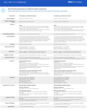 Dell Pro 13 Premium and Dell Pro 14 Premium: Specifications. (Image Source: Dell)