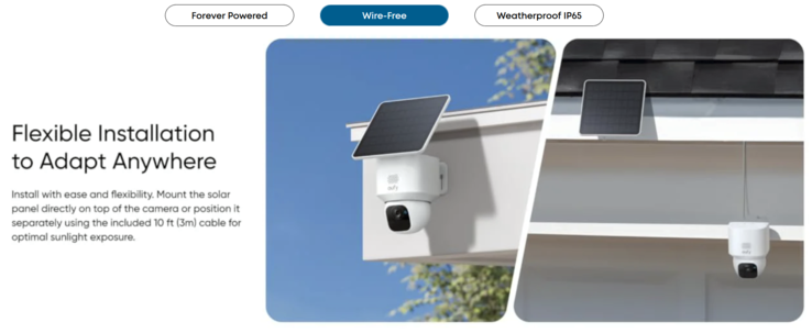 The solar panel does not have to be placed directly on the camera. (Image source: Anker)