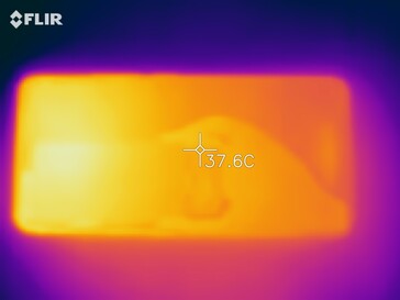 Heatmap of the front of the device under load