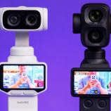 Insta360 Luna Ultra next to the DJI Osmo Pocket 4P.