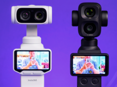 Insta360 Luna Ultra next to the DJI Osmo Pocket 4P.