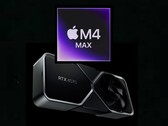 Apple's M4 Max trades blows with the RTX 4070 Desktop GPU in Blender benchmark. (Image source: Apple, Nvidia)