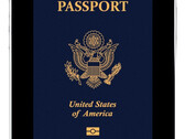 A picture of a United States passport on an iPhone 17's screen.