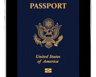A picture of a United States passport on an iPhone 17's screen.