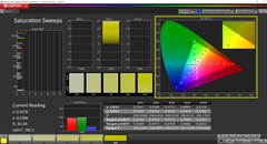 CalMAN saturation (profile: Vivid, target color space: sRGB)
