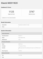 Mi 11. (Image source: Geekbench via @yabhishekhd)