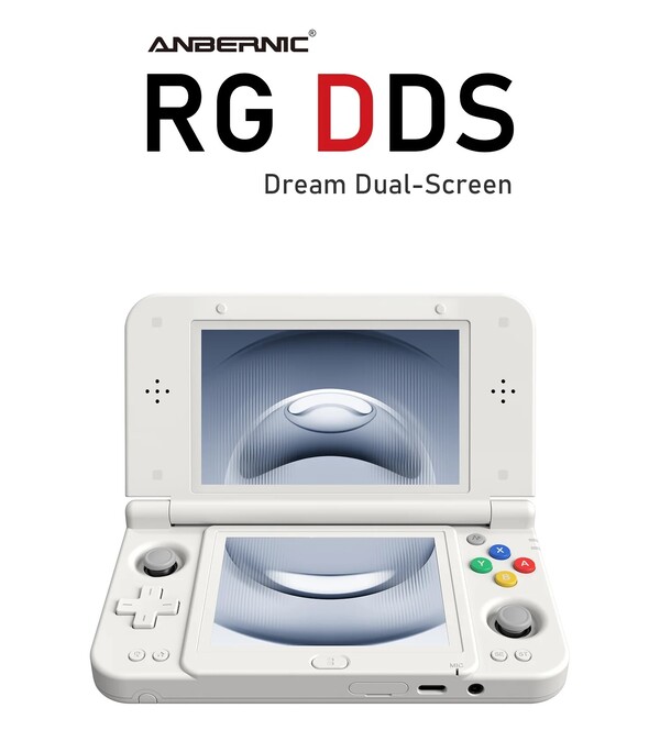The Anbernic RG DDS is available in three colors including Glacier White (pictured).