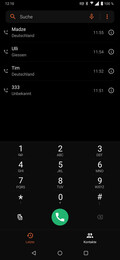 Telephone app interface