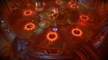An image showing a boss battle in Darksiders Genesis.