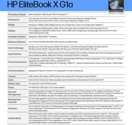 HP EliteBook X G1a: Specifications (image source: HP)