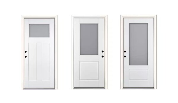 The Feather River Smart Glass Door is available in three glass sizes. (Image source: Home Depot)