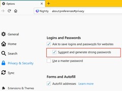 Password generator setting in Firefox Nightly (Source: ZDNet)