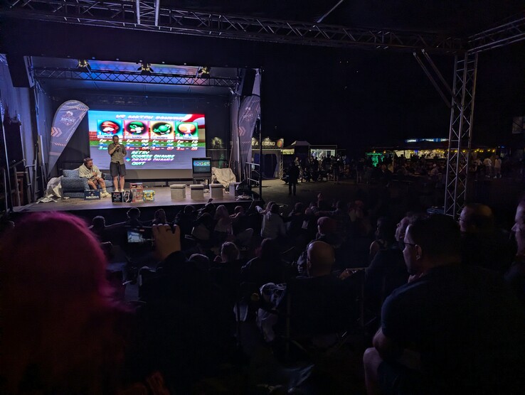Evening event with a Mario Kart tournament and DJ party at Gamescom Camp