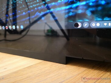 Monitor tilted by the thin flap like a stand