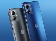 Motorola offers the Moto G14 in two colour options. (Image source: Motorola)