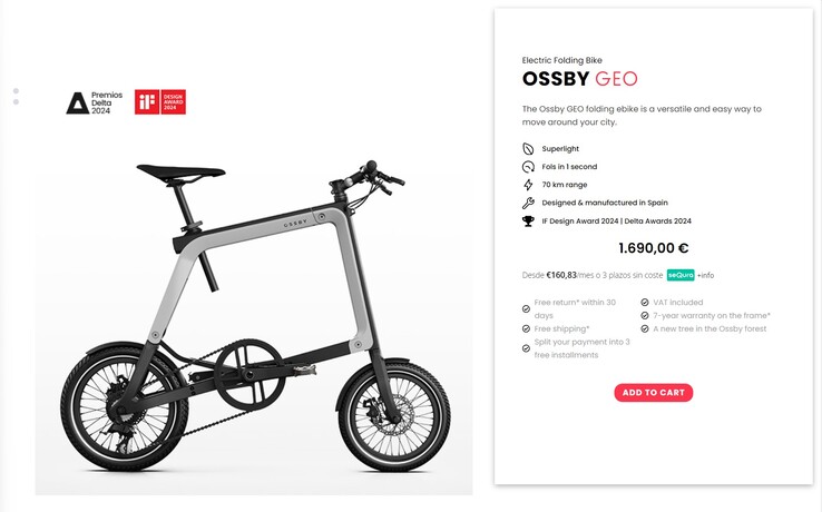 The European made Ossby Geo can be ordered with a 7-year warranty on its composite frame.