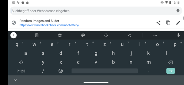 Keyboard in landscape mode