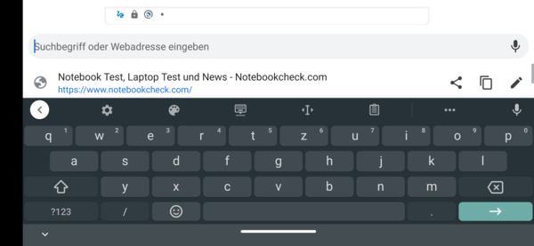 Keyboard in landscape mode