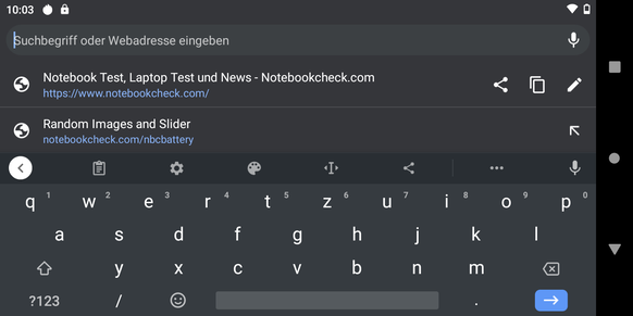 Keyboard: landscape mode