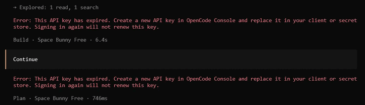 Users reporting errors of their API keys expired