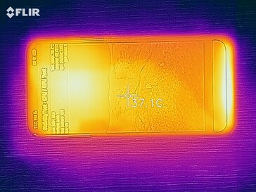 Heat map of the front of the device under load