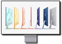 The 2022 iMac Pro will supposedly look like the 2021 iMac 24 and the Apple Pro Display XDR. (Image source: Apple - edited)