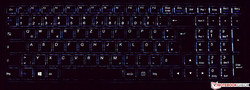 Schenker Slim 15 L17 keyboard (backlight on)
