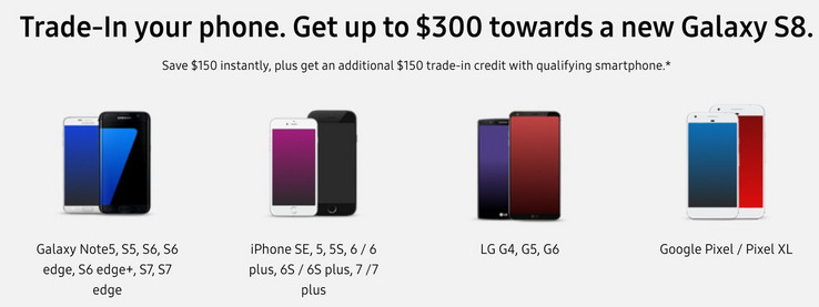 Samsung offers a trade-in program for eligible handsets. (Source: Android Central)