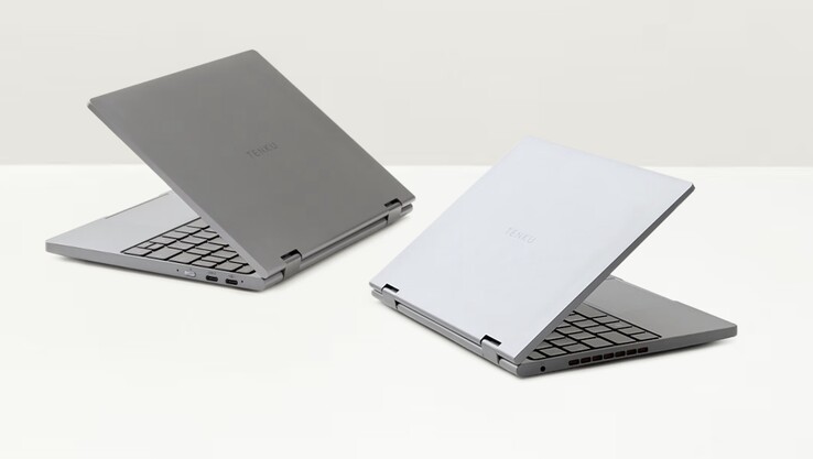 The Tenku Note Pro AI laptop features a classy and minimal design, and comes in silver and dark gray colorways