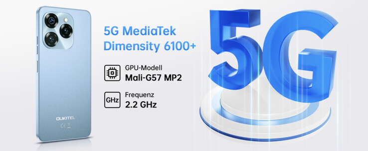 The installed SoC supports 5G mobile networks. (Image source: Oukitel)