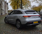 Mercedes EV parks on a street