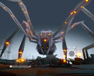 Aaero has a multitude of stylized alien environments, with licensed electronic tracks. Pictured - an ingame screenshot. (Image source: Fanatical)