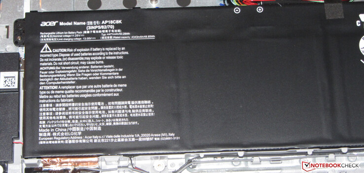 The battery capacity amounts to 50.3 Wh.