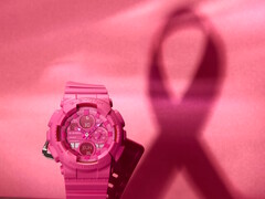Casio and the Breast Cancer Research Foundation partner together with the Pink Ribbon model GMAS145PK-4A G-Shock watch. (Image source: Casio)