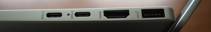 right side: 2x USB-C 3.1 Gen 2 (incl. DisplayPort 1.4), HDMI 2.1, USB-A 3.1 Gen 2