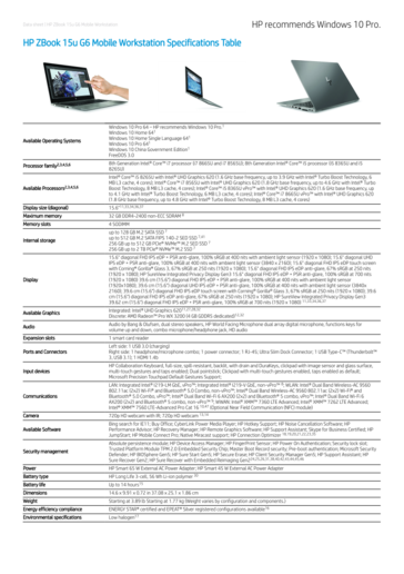 HP ZBook 15u G6 specifications