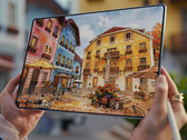 The MatePad Pro Max has a non-tandem 13.2-inch OLED display. Pictured: a promo picture showcasing the screen of the tablet.
