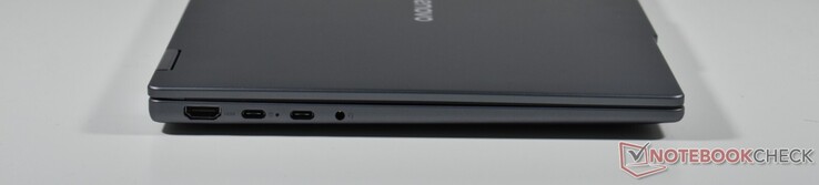 left: HDMI, 2x USB-C 3.1 Gen 2 (DP Alt Mode, Power Delivery), 3.5mm Audio