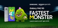 Samsung teases the Galaxy M42 5G. (Source: Amazon)