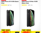 Australia retailer JB Hi-Fi is offering an AU$320 (US$226) discount on the iPhone Xs 512GB models. (Screenshot: Notebookcheck)