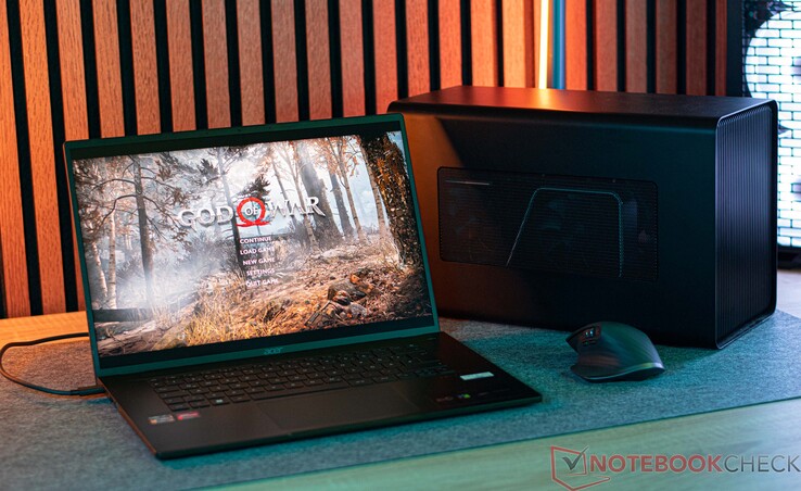 The Acer Swift Edge SFE16 with a Razer Core X and GeForce RTX 3060 Ti