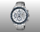 Pictured - the Casio Edifice EFR574DE-7AV against a gradient white and gray background.
