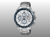 Pictured - the Casio Edifice EFR574DE-7AV against a gradient white and gray background.