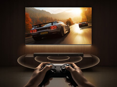 The new 5.1.2-channel TV speaker costs around $281 in China. Pictured: a promo picture of the soundbar. (Image source: Xiaomi)